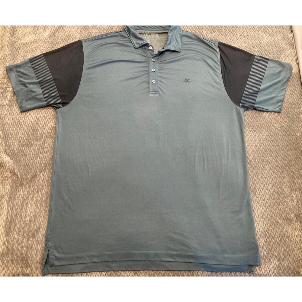 Matte Grey Mens Golf Polo - Blue - size XL